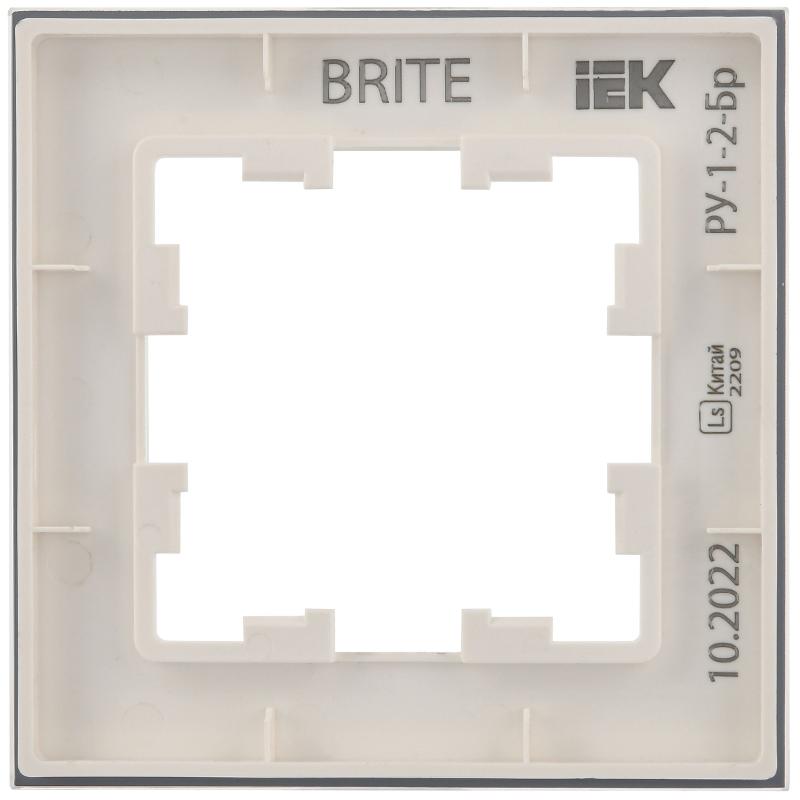 BRITE Рамка 1-ая РУ-1-2-Бр стекло белый матовый | BR-M12-G-31-K01 | IEK — миниатюра 5