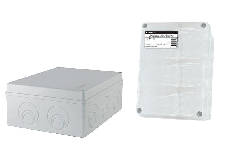 Коробка распределительная о/п 240х195х90мм, крышка, IP55, кабельные ввода d28-3 шт., d37-2 шт., | SQ1401-1272 | TDM — фото 1 | Sento