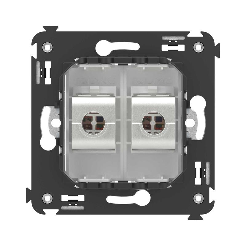 Компьютерная розетка RJ-45 без шторки в стену, кат.5e двойная экранированная, "Avanti", "Белое облако" | 4400764 | DKC — миниатюра 4