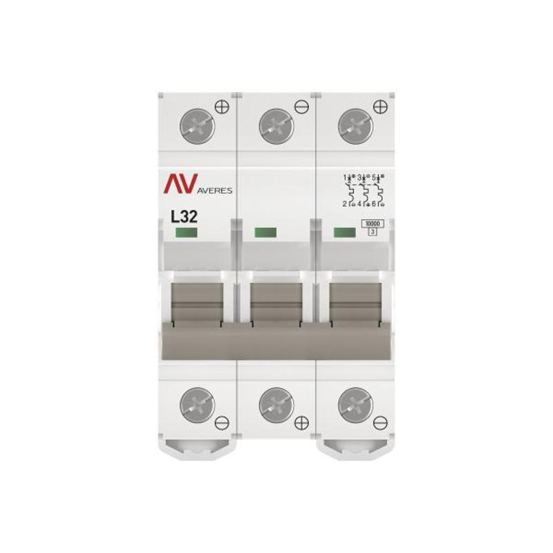 Выключатель автоматический AV-10 DC 3P 32A (L) 10kA AVERES | mcb10-DC-3-32L-av | EKF — миниатюра 3