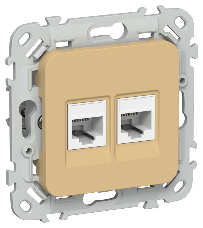 FLITE Розетка 2-ая компьютерная RJ45 кат.5Е UTP РК5е-2-0-ФлШм шамуа | FI-K22-1-K89 | IEK — IEK (ИЭК)