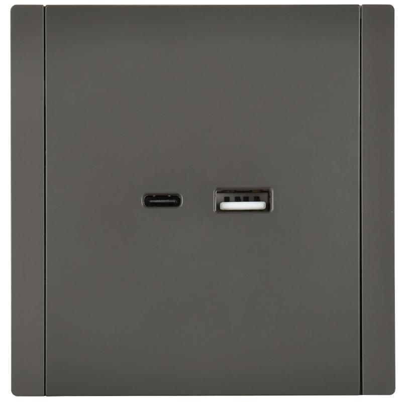 FORTE&PIANO Розетка USB A+C 3,1А FP350 серый | FP-U22-D31-K03 | IEK — миниатюра 3