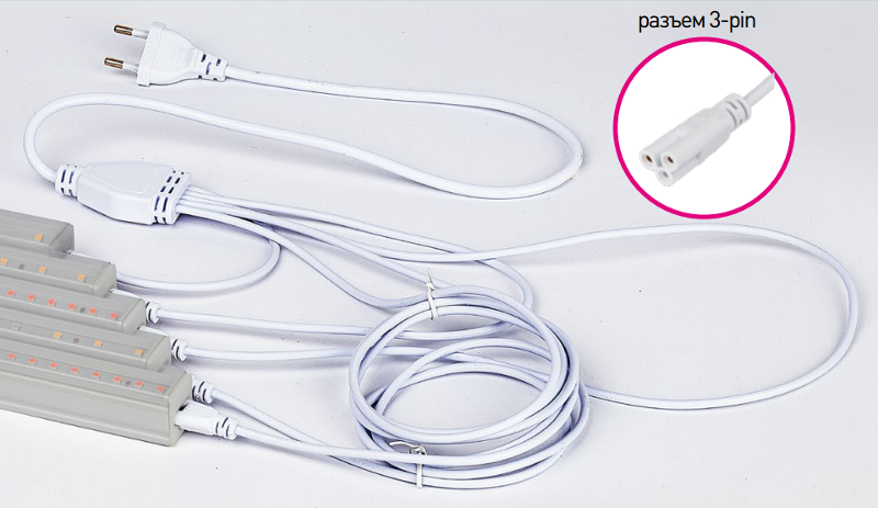 Разветвитель сетевой для фитолампы FITO 5х IEC C5 (3-pin) 2 м для подключения 5 светильников | Б0059055 | ЭРА — миниатюра 2