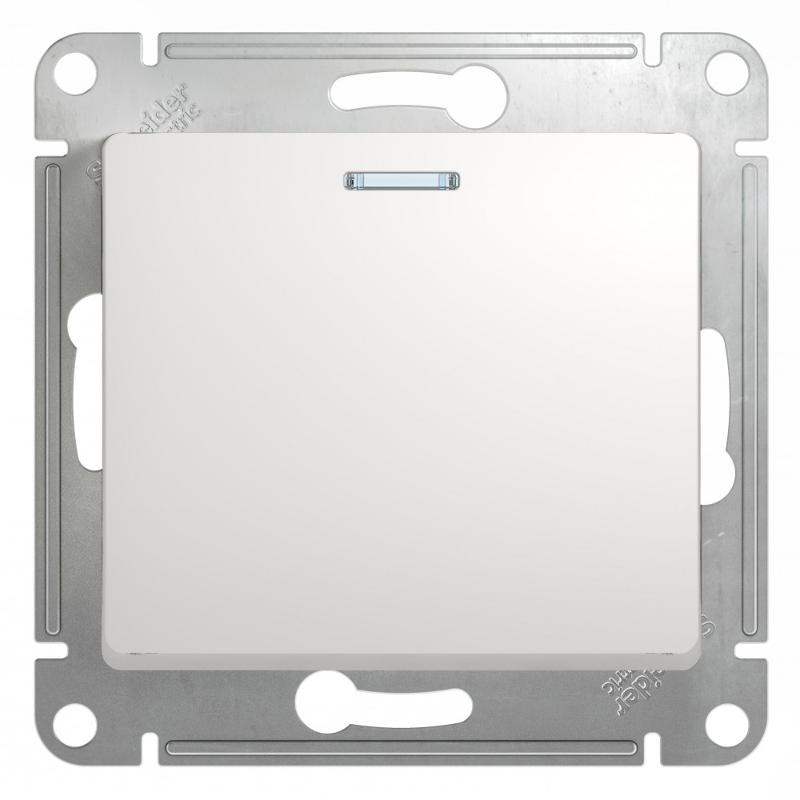 Glossa Белый Выключатель 1-клавишный с подсветкой, сх.1а, 10АХ | GSL000113 | SE — Systeme Electric
