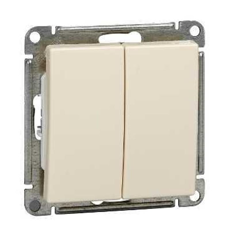 W59 Слоновая кость Переключатель 2-клавишный 10АХ | VS610-256-2-86 | SE — Systeme Electric