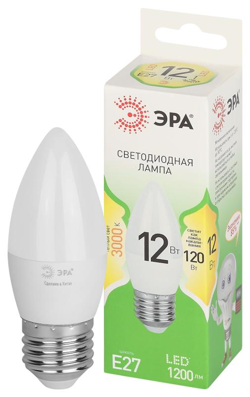 Лампа светодиодная  GREEN LINE LED B35-12W-830-E27 GL E27 12 Вт свеча теплый свет | Б0067137 | ЭРА — миниатюра 1