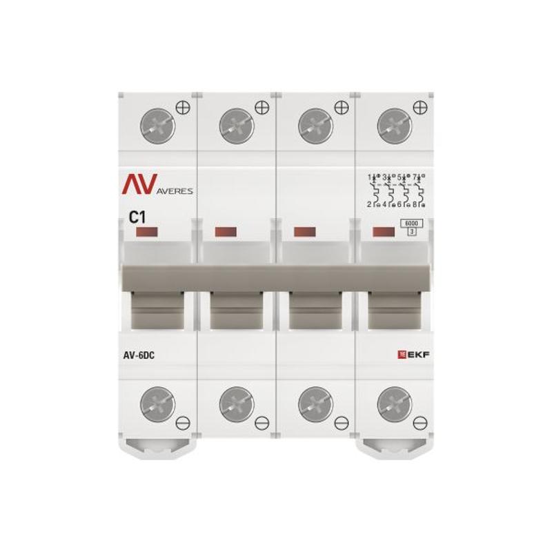 Выключатель автоматический четырехполюсный AV-6 DC 1А C 6кА AVERES | mcb6-DC-4-01C-av | EKF — миниатюра 12