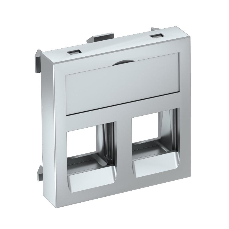 Корпус компьютерной розетки Modul45 тип С (прямой) 45x45 мм (серебристый) (DTG-02C AL1) | 6119284 | OBO Bettermann — OBO Bettermann