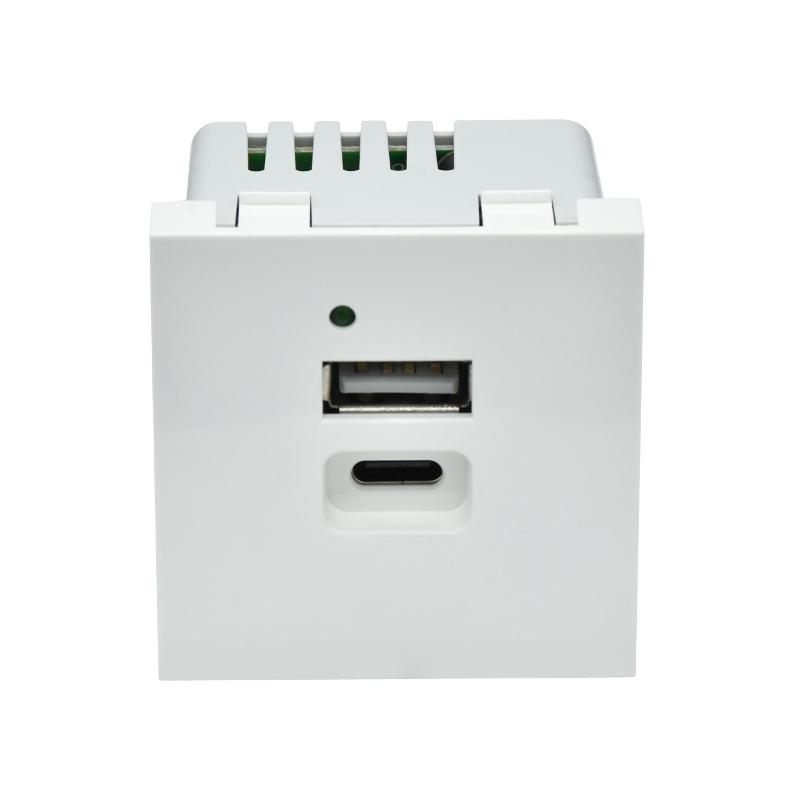 PRIMER РКЮ-25-40-П Розетка USB A+C 4,2А (2 мод.) бел. | PR-KK40D-RU-0-2-AC-K01 | IEK — миниатюра 7