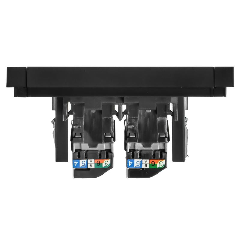 FORTE&PIANO Розетка комп. 2-ая RJ45 кат.5E FP133 черный | FP-K20-1-K02 | IEK — миниатюра 5