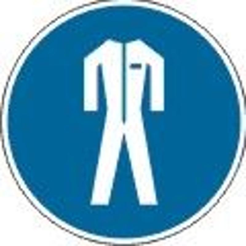 Знак наклейка M07 "Работать в защитной одежде" (200х200) ГОСТ 12.4.026-2015  PROxima| an-m-07 | EKF — фото 1 | Sento