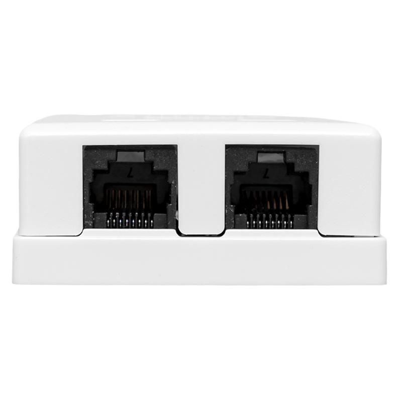 Розетка настенная TERACOM PRO Cat.6 неэкранированная 2 порта RJ-45 Dual IDC белая | TRP-WBOX-2RJ45-6UTP-WH | EKF — миниатюра 2