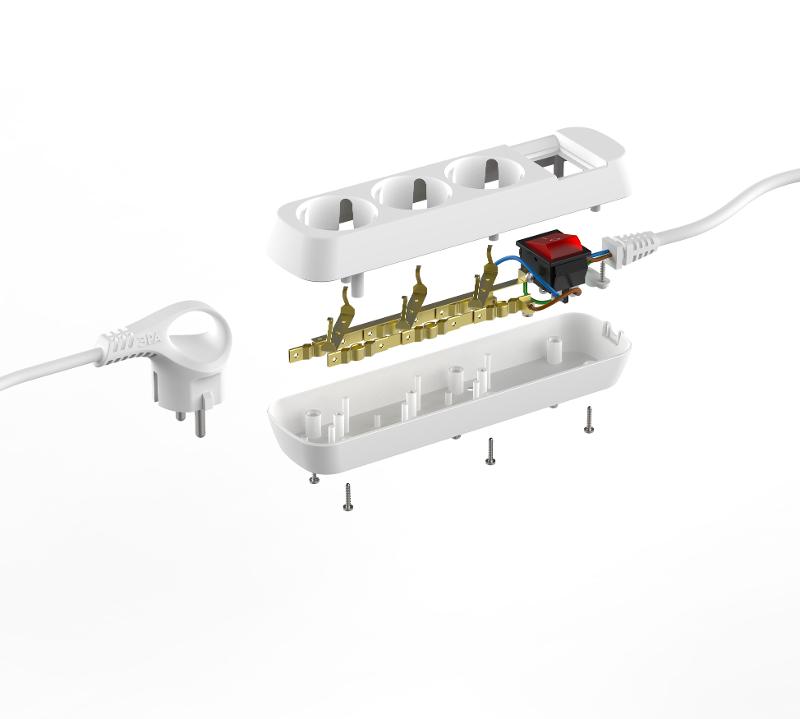 Удлинитель электрический ЭРА UDL-16-3100-ES Greenline 3 розетки с заземлением с выключателем 10м ПВС 3x1мм2  | Б0065040 | ЭРА — миниатюра 2