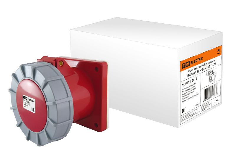 Розетка скрытой установки IP67 63А 3Р+РЕ+N 380В  | SQ0611-0010 | TDM — фото 1 | Sento