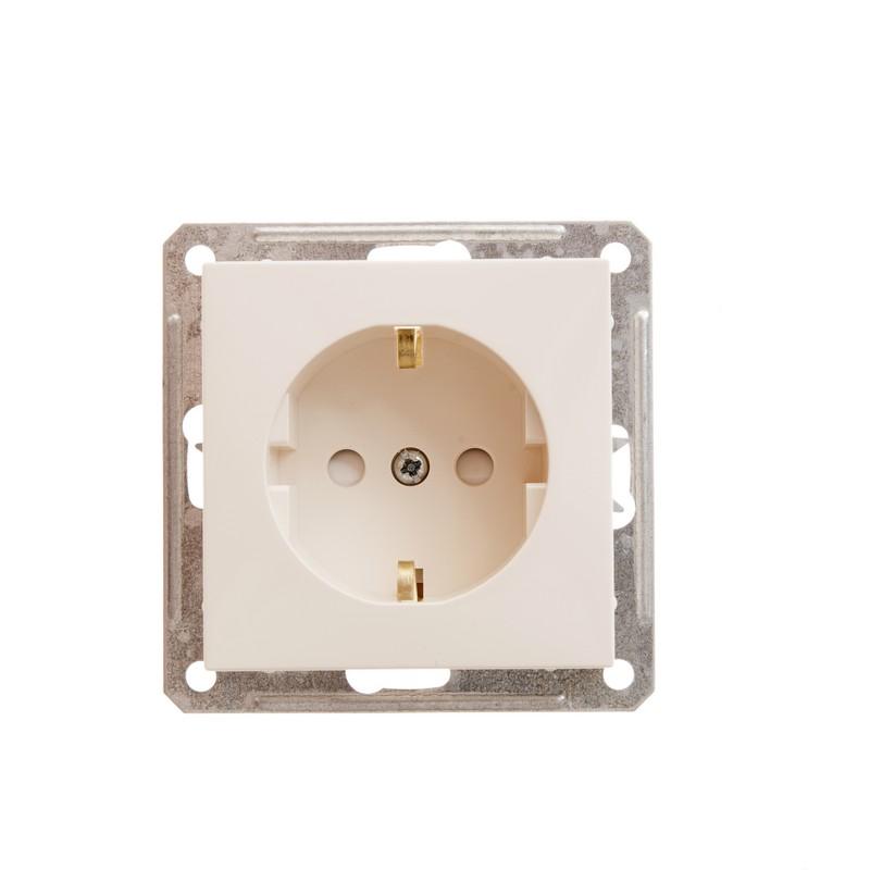 W59 Слоновая кость Розетка с заземлением с защитными шторками | RS16-152-2-86 | SE — Systeme Electric