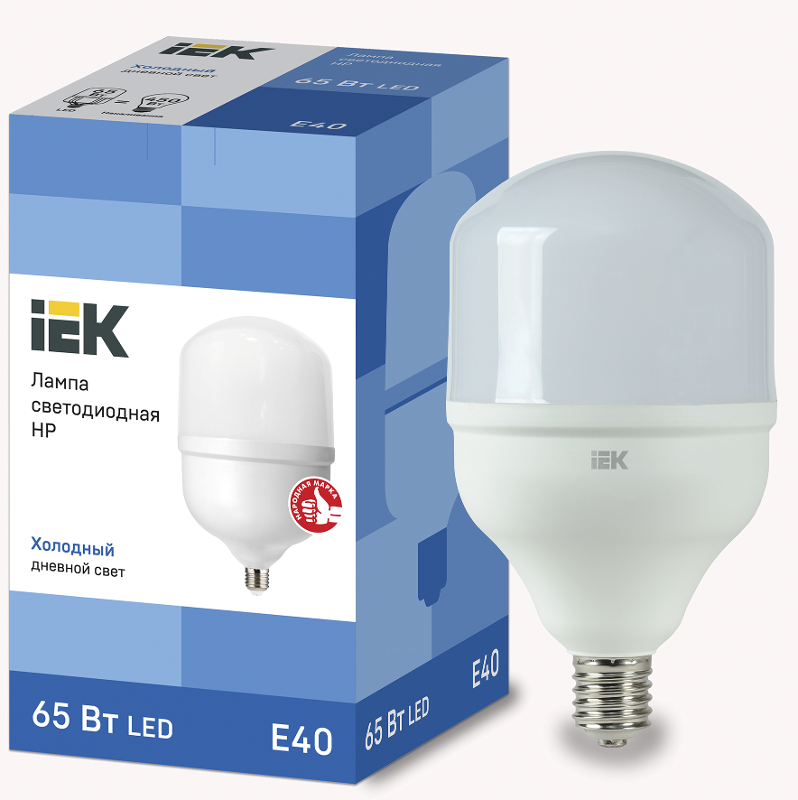 Лампа светодиодная промышленная HP 65Вт 230В 6500К E40 | LLE-HP-65-230-65-E40 | IEK — IEK (ИЭК)