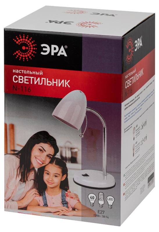 Светильник настольный N-116-Е27-40W-W белый (16/96) | Б0047200 | ЭРА — миниатюра 2