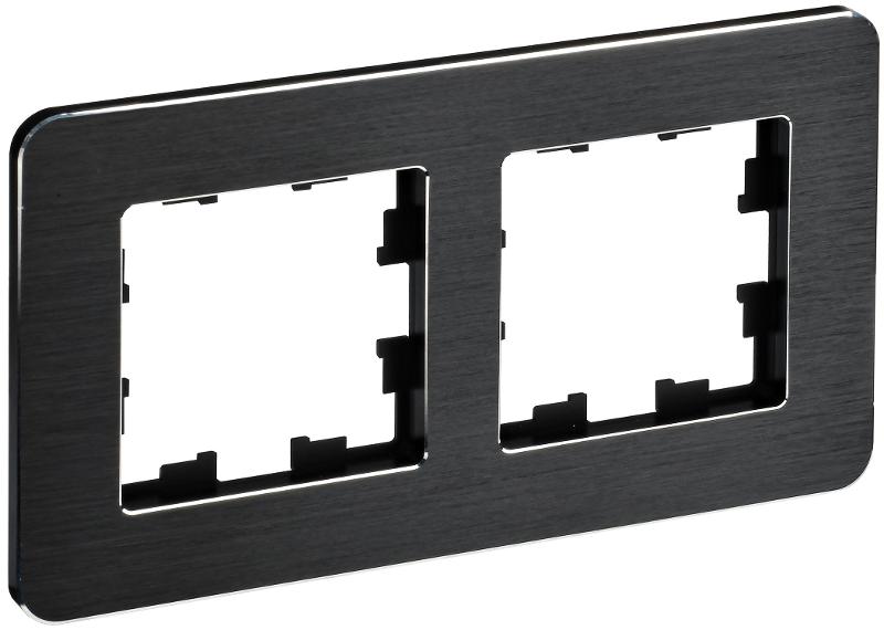 BRITE Рамка 2-ая РУ-2-1-Бр металл черный RE AL | BR-M22-M-21-K02 | IEK — IEK (ИЭК)