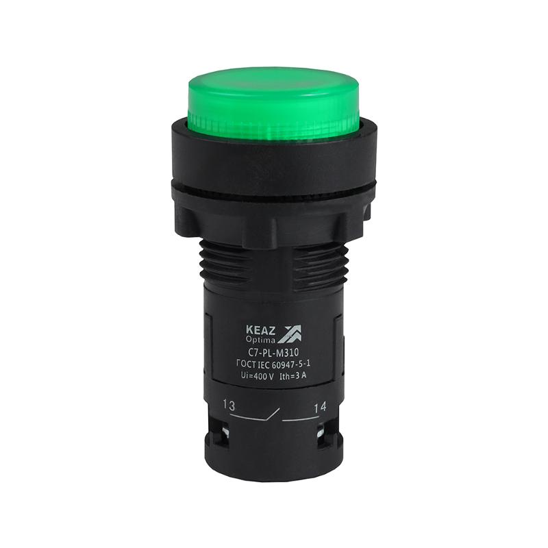 Кнопка с подсветкой OptiSignal Compact D22 C7-PL-M310 зеленая 1НО 230 В AC XB7NW33M1 | 362100 | КЭАЗ — фото 1 | Sento
