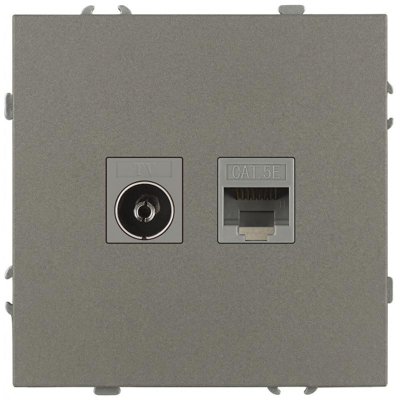 Розетка Galaxy 15-3110-07 комбинированная RJ45+TV IP20 титан | Б0070788 | ЭРА — ЭРА (Энергия света)