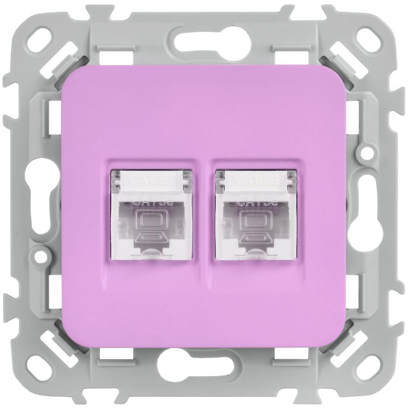FLITE Розетка 2-ая компьютерная RJ45 кат.5Е UTP РК5е-2-0-ФлПр пурпурный | FI-K22-1-K99 | IEK — миниатюра 2