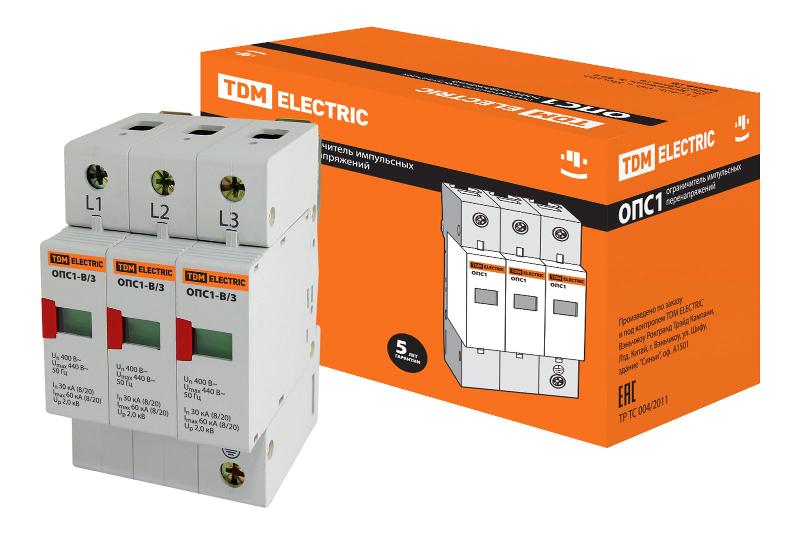 Разрядник ОПС1-B 3Р In=30kA Un=400B Im=60kA  | SQ0201-0003 | TDM — TDM ELECTRIC