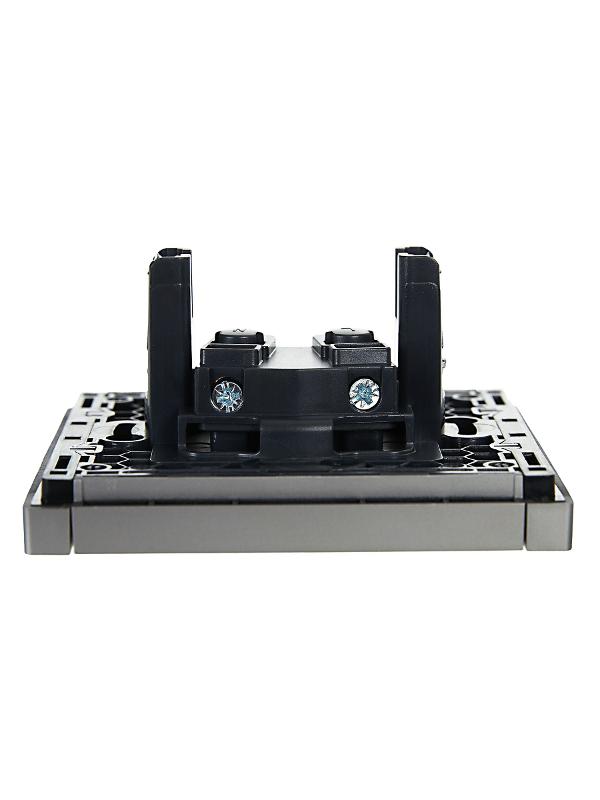 FORTE&PIANO Розетка без заземления, без шторок в/к 10А FP518 сталь | FP-R10-10-K46 | IEK — миниатюра 5