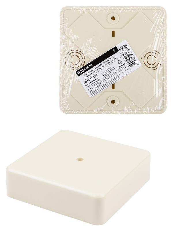 Коробка распределительная КР 100х100х29 о/п, сл. кость, IP40, инд. штрихкод | SQ1401-1807 | TDM — TDM ELECTRIC