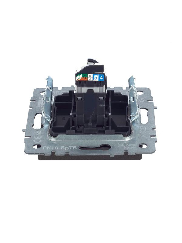 BRITE Розетка компьютерная RJ45 кат.5E РК10-БрТБ темная бронза | BR-K10-1-K45 | IEK — миниатюра 5