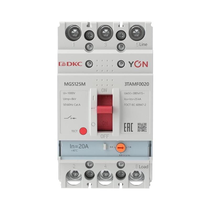 Авт. выкл. YON MGS125 3P 16-20A 25kA | MGS125M-3TAMF0020 | DKC — миниатюра 2