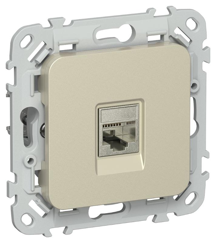 FLITE Розетка компьютерная RJ45 кат.6 STP РК6-1-1-ФлШ шампань | FI-K11-2-K37 | IEK — фото 1 | Sento