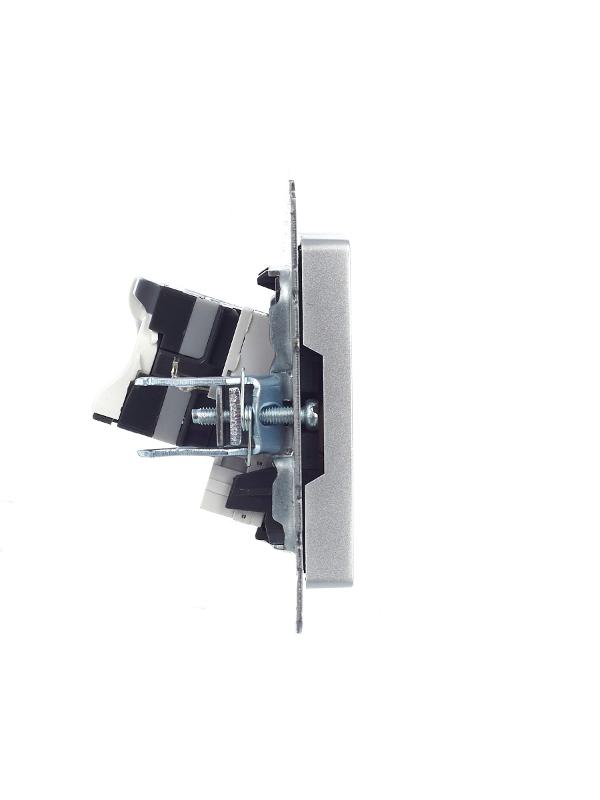 BRITE Розетка двойная RJ11+RJ45 кат.5E РК/Т12-БрА алюминий | BR-KT20-O-1-K47 | IEK — миниатюра 15