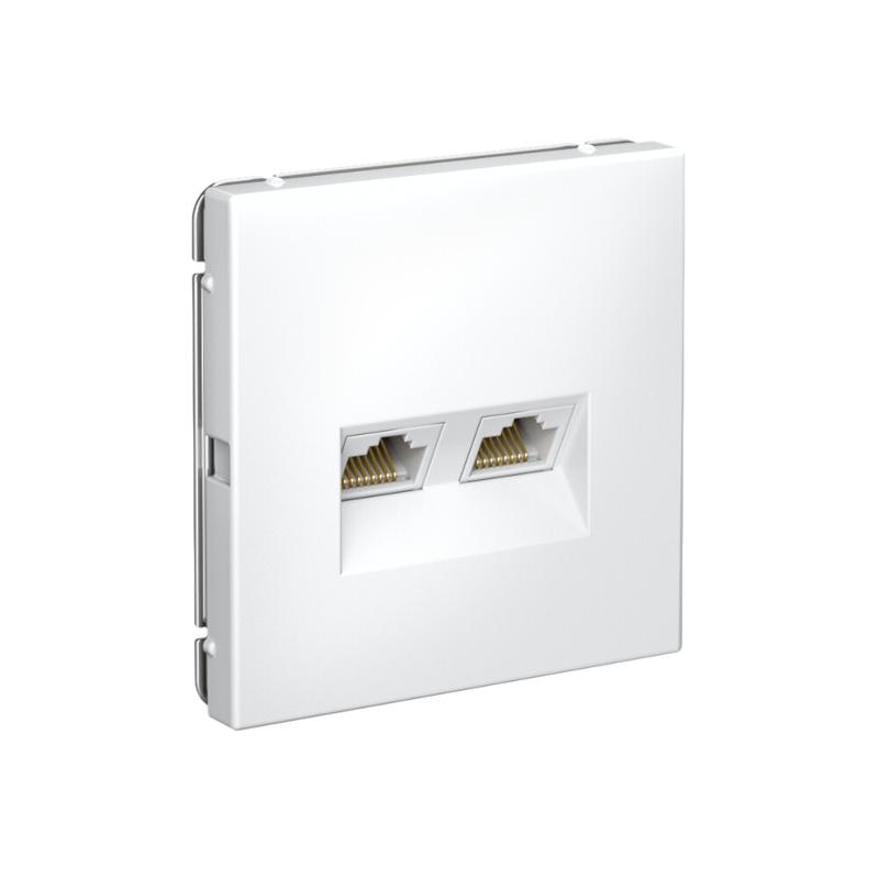 ArtGallery Белый Розетка двойная компьютерная RJ45+RJ45, кат.6А, механизм | GAL000188 | SE — миниатюра 2