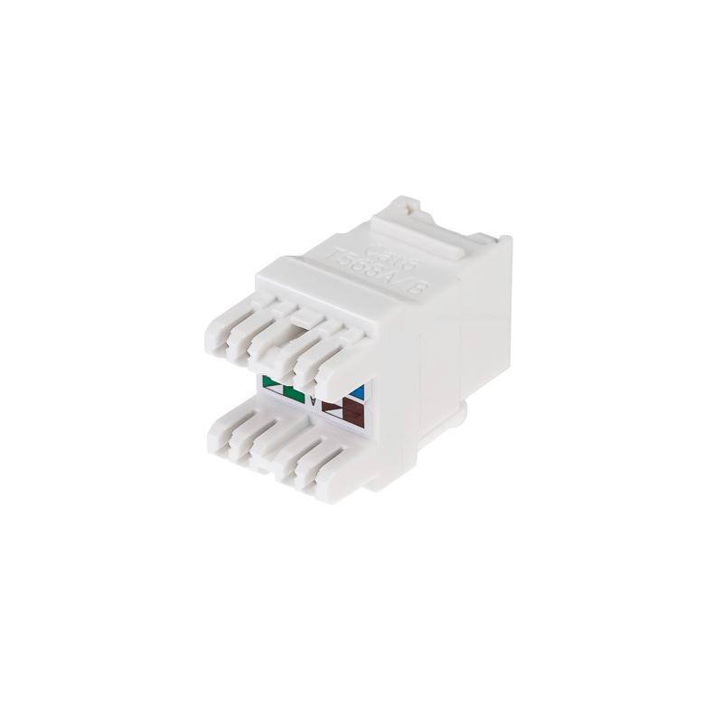 Модуль Keystone Jack RJ-45(8P8C), UTP неэкр., CAT 6, тип 180 гр, с пылезащитной шторкой, белый PRO | 02-0254-1 | REXANT — REXANT
