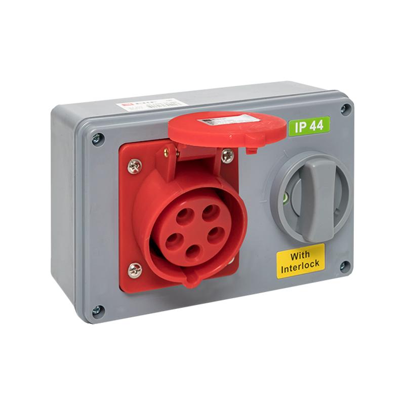 Розетка с блокировкой и выключателем 1415 3Р+РЕ+N 16А 380В IP44 EKF | ps-1415-16-380 | EKF — миниатюра 4
