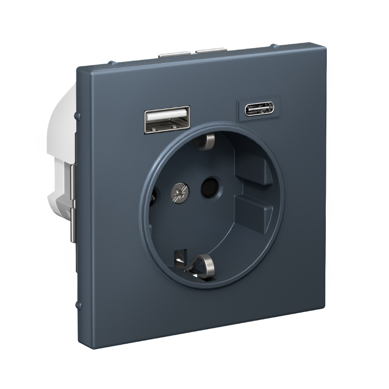 ArtGallery Грифель Розетка 16А с 2 USB A+C, 5В/2,4А/3,0А, 2х5В/1,5А, механизм | GAL000732 | SE — миниатюра 2