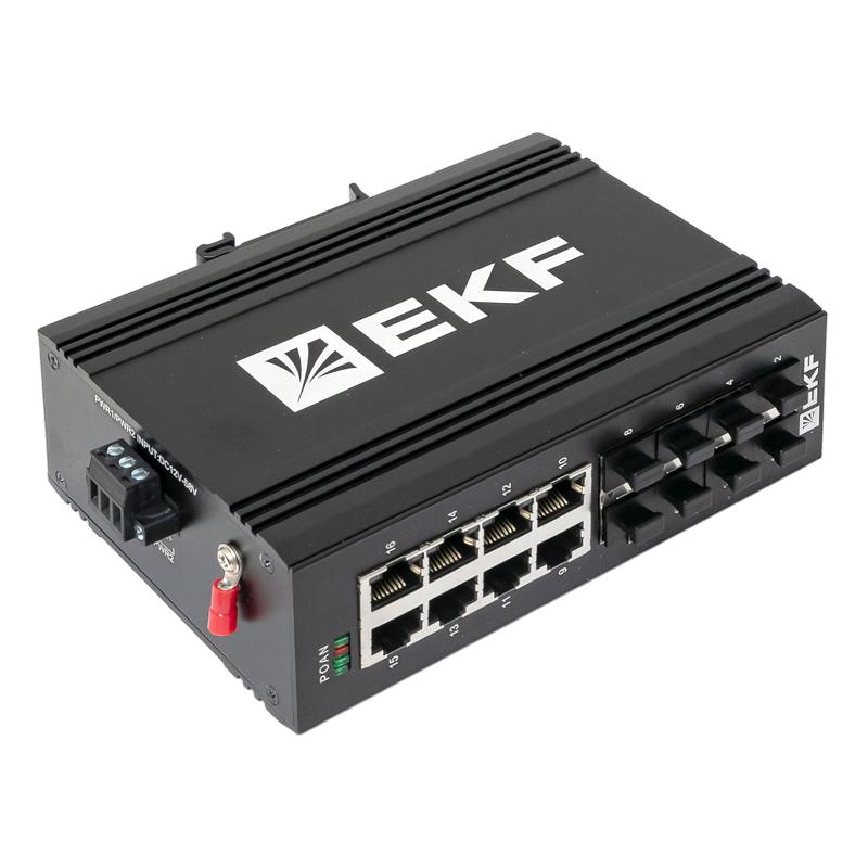 Промышленный неуправляемый коммутатор U-8GX/SFP-8GT, 8 портов 1000Base-X SFP, 8 портов 10/100/1000Base-T(X) RJ45, монтаж на динрейку TSX |TSX-U-8GX/SF — миниатюра 9