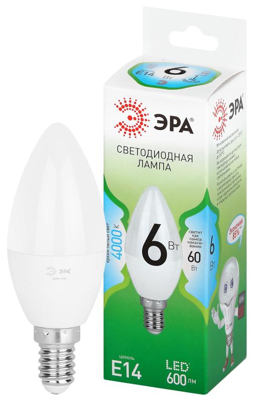 Лампа светодиодная  GREEN LINE LED B35-6W-840-E14 GL E14 6 Вт свеча яркий белый свет | Б0067109 | ЭРА — ЭРА (Энергия света)