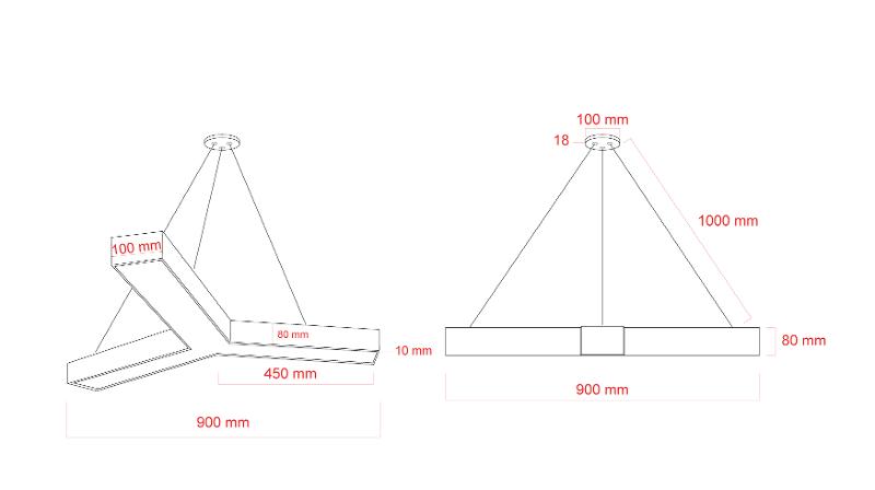 Светильник светодиодный Geometria Igrek SPO-143-W-40K-056 56Вт 4000K 3700Лм IP40 900*900*80 белый подвесной ЛТ | Б0058888 | ЭРА — миниатюра 3