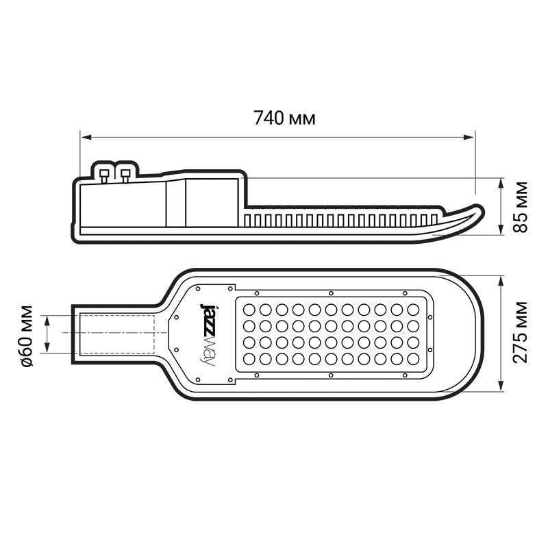Светильник светодиодный консольный уличный ДКУ PSL 02 200w 5000K IP65 GR AC85-265V (3г.гар) | .5016286 | Jazzway — миниатюра 7