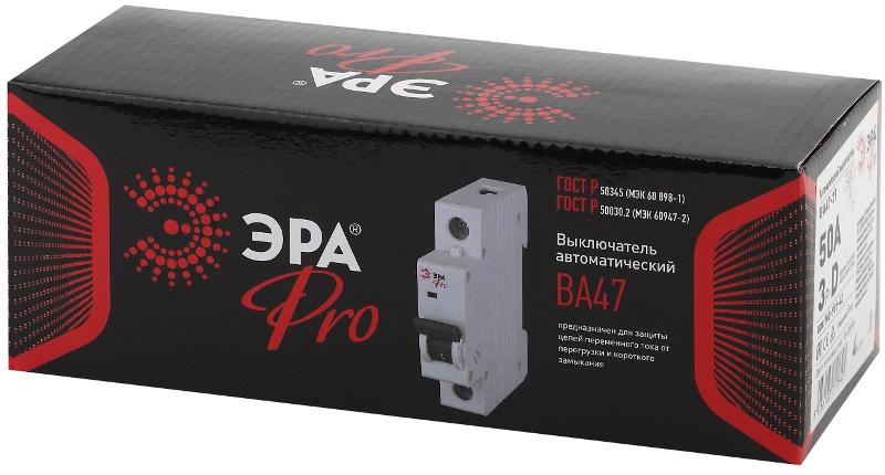 Выключатель автоматический трехполюсный Pro Pro NO-901-42 ВА47-29 3P 50А кривая D | Б0031812 | ЭРА — миниатюра 2
