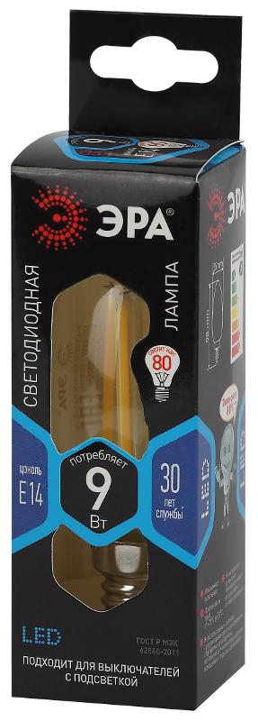 Лампа светодиодная F-LED F-LED B35-9w-840-E14 (филамент, свеча, 9Вт, нейтр, E14) | Б0046995 | ЭРА — миниатюра 3