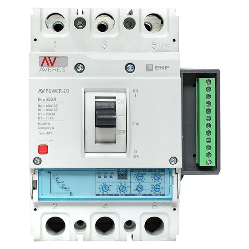 Выключатель автоматический AV POWER-2/3 250А 100kA ETU2.2 AVERES | mccb-23-250H-2.2-av | EKF — миниатюра 15