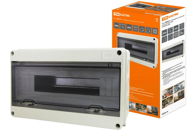 Бокс пластиковый навесной ЩРН-П-18 модулей IP65 | SQ0908-0005 | TDM — TDM ELECTRIC