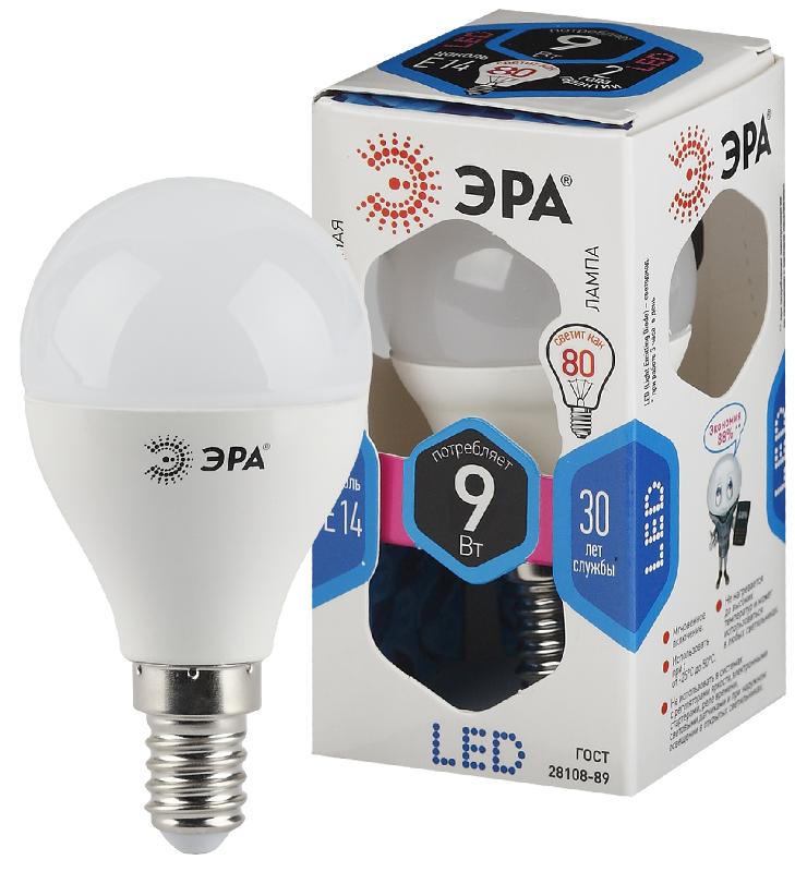 Лампа светодиодная LED 9Вт Е14 4000К СТАНДАРТ smd P45-9w-840-E14 | Б0029042 | ЭРА — миниатюра 1