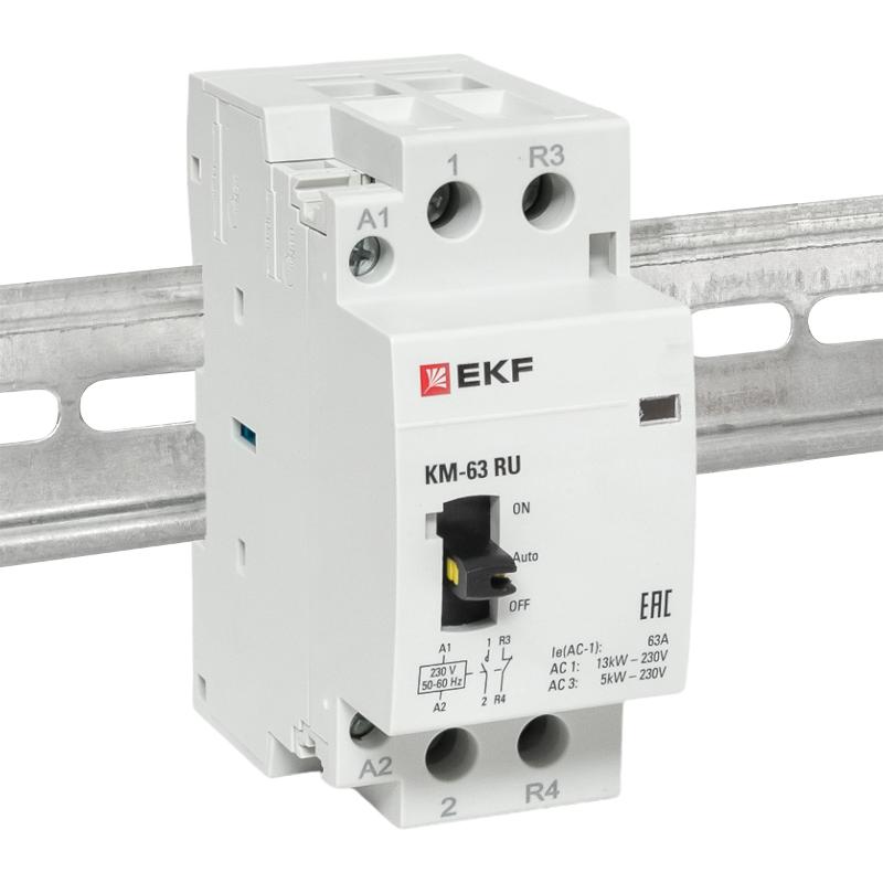Контактор модульный КМ РУ 63А 1NO+1NC (2 мод.) EKF PROxima | km-2m-63-11 | EKF — миниатюра 10