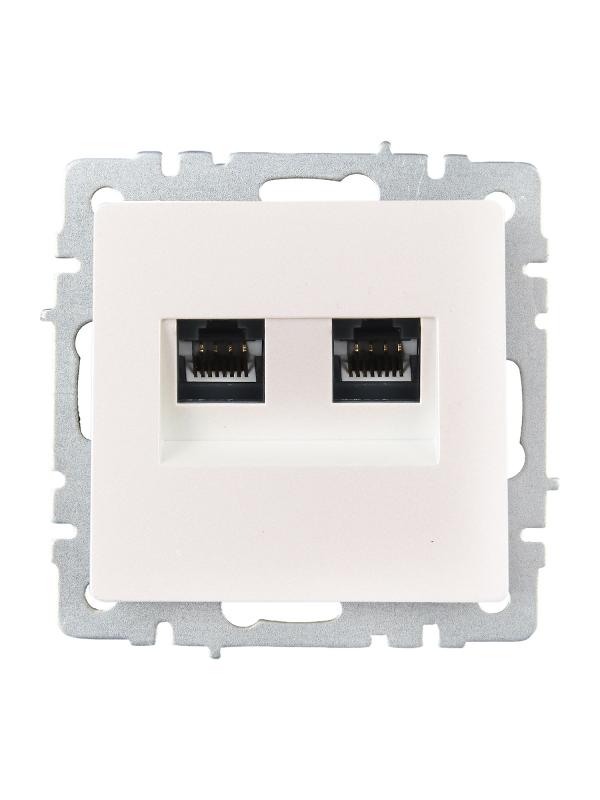 BRITE Розетка компьютерная 2-ая RJ45 кат.6 РК11-2-БрЖ жемчуг | BR-K20-2-K36 | IEK — миниатюра 2