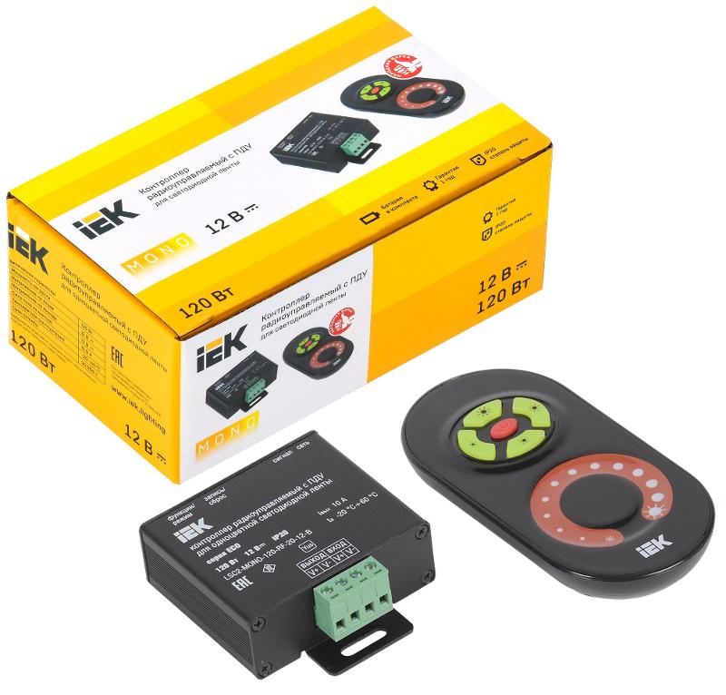 Контроллер с ПДУ радио MONO 1 канал 12В 10А 120Вт черный | LSC1-MONO-120-RF-20-12-B | IEK — миниатюра 2