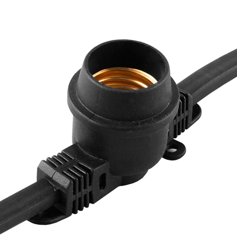 Гирлянда 230V  400 E27 черный, шаг 25cm, IP 65, 100м +1,5м шнур,  CL25-100 | 48167 | FERON — Feron