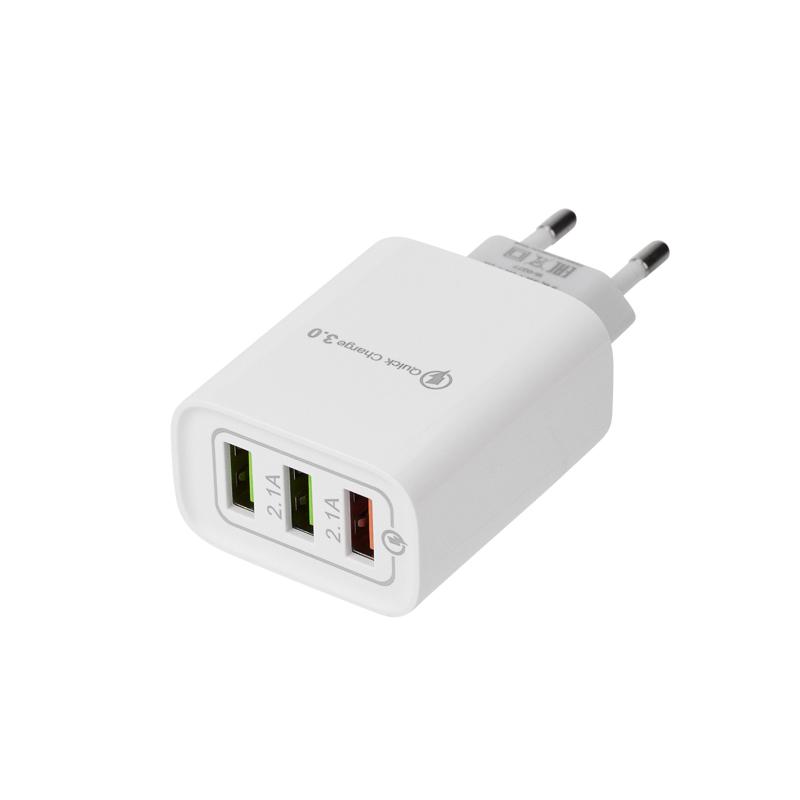 Сетевое зарядное устройство REXANT 3 x USB, 5V, 3 А + 1 А + 1 А, белое |16-0277 | REXANT — фото 1 | Sento